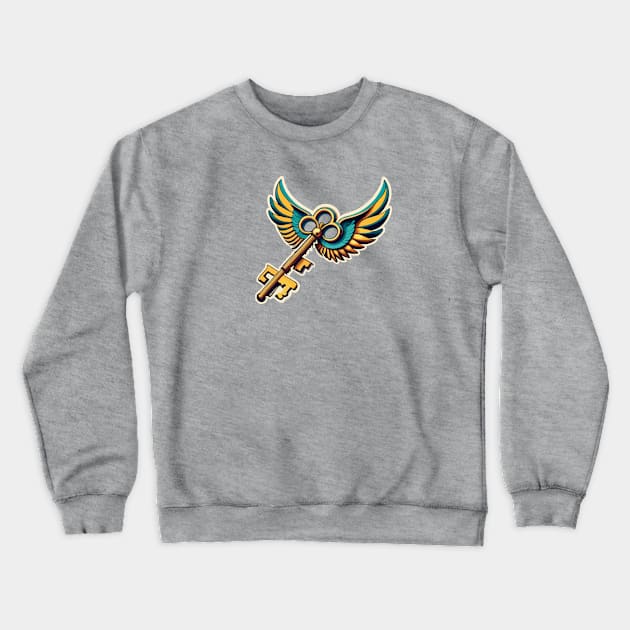 Magic Flying Key Crewneck Sweatshirt by CatCoconut-Art